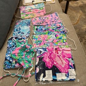 7 Lilly Pulitzer Face masks and a Lilly Gaiter mask